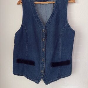 VTG Denim Vest Stampede Women’s Size L USA Made 80’s 90s Boho Western